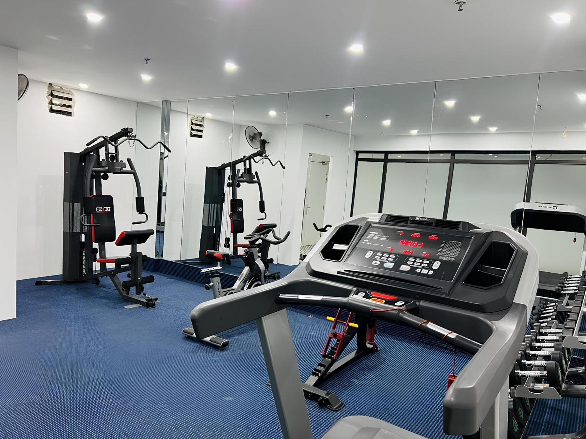 May De Ville Crown Hotel هانوي المظهر الخارجي الصورة The gym at the hotel